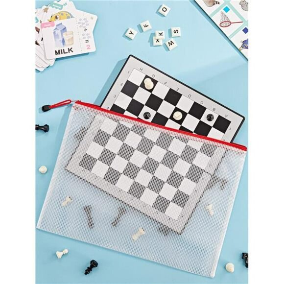 Mesh Zipper Pouch Set Waterproof Travel Organizer Bags School Office Storage - Picture 3 of 7